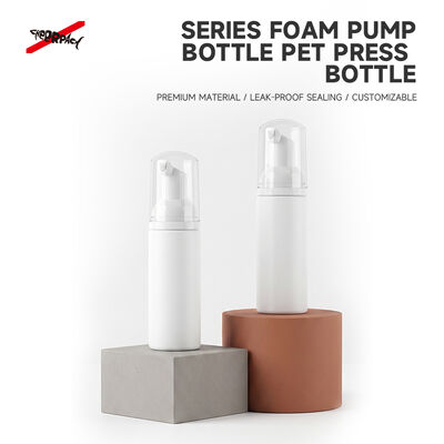 Qualität  60ml Empty White PET Foam Pump Bottle Refillable Facial Foam Dispenser Custom Cosmetic Foaming Soap Packaging Container Fabrik