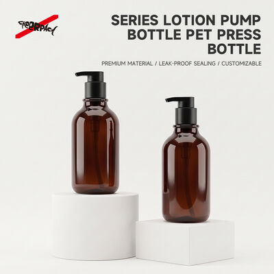 Qualität  500ml Amber PET Lotion Pump Bottle | Cosmetic Shampoo Packaging Supplier | Thickened base, leak-proof. Custom logo & color for shampoo, body wash, skincare liquid. Bulk wholesale, flexible MOQ. Fabrik