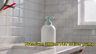 300 ml Lotionspumpflasche aus PET-Kunststoff, Kosmetikverpackungsflasche mit 43 Gewinden für Shampoo und Körperwäsche