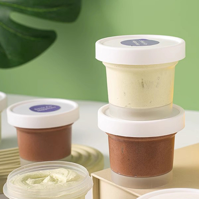100 ml 200 ml Grüner Tee Avocado Eiscreme Mousse Tasse Frostcreme Schnee Gras Schlamm Film Dosen