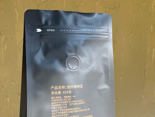 Aufgeschliffene Druckverschluss-Stand-up-Tasche 250g 500g Kaffeetasche mit Ventil Kunststoffverpackung Aluminiumfolie-Tasche