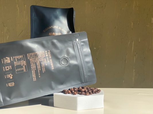 Aufgeschliffene Druckverschluss-Stand-up-Tasche 250g 500g Kaffeetasche mit Ventil Kunststoffverpackung Aluminiumfolie-Tasche