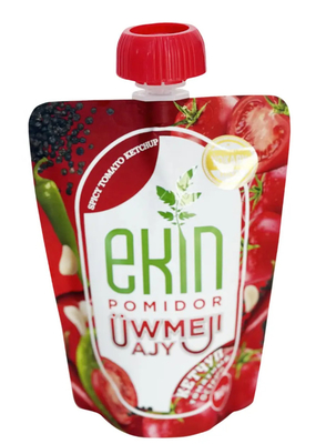 Lebensmittelqualität Stand-up-Tasche 150 ml 250 ml würzige Sauce Ketchup Flüssigkeit Verpackung Saugdüse Doypack Stand-Spout