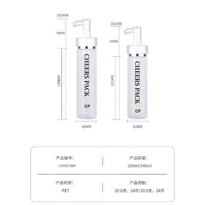 140ml PET Kosmetikflaschen für Lotion, ätherisches Öl mit Pumpe Großhandel PET Kosmetikflaschen