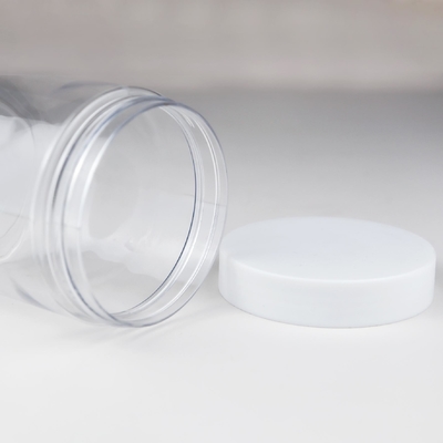 Großhandel Hautpflege Leerkörper-Scrub PET-Glasbehälter klares rundes Kunststoff-Körper-Scrub-Glas mit Deckel