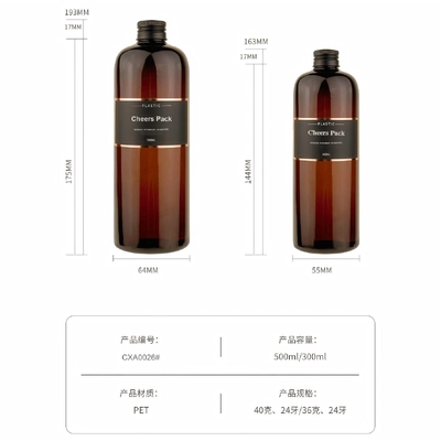 300 500 Lotion Pump Flasche für Flüssigkeit Körperwasch 16oz klare weiße Haustier Plastik Shampoo Flaschen