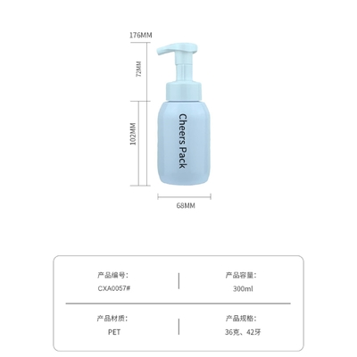 Großhandel 200 ml 300 ml 400 ml 500 ml Kosmetische PET Schaumreiniger Gesichtspulverpumpe Seifeflasche