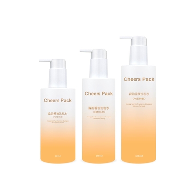 250 ml Mode-PET-Bad-Shampoo-Flasche mit wasserdichtem Pumpen-Dispenser für Haarpflege
