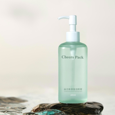 Grüne Luxus 50 ml 100 ml 450 ml runde Plastik-Kosmetik-Lotion Flaschen PP Material Druckpumpe Pressen Flaschen für Hautpflege Shampoo