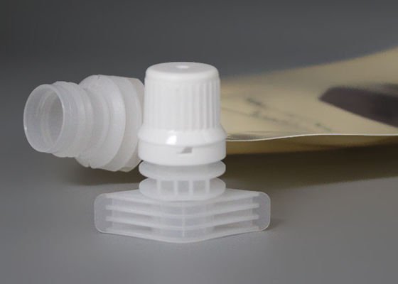Weiße Plastiktülle mit Kappen könnte automatische füllende Verpackung auf Tüllen-Beutel Doypack