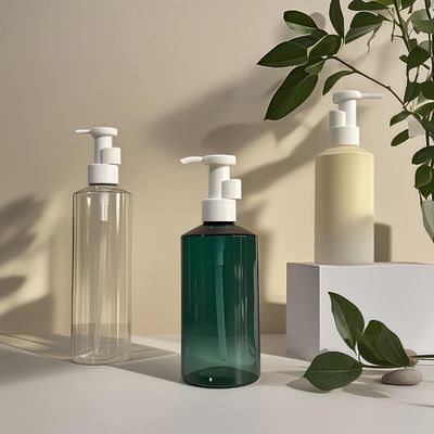 300ml-500ml PET-Zylinder-Lotionpumpflasche für Kosmetikverpackungen mit anpassbarem Logodruck