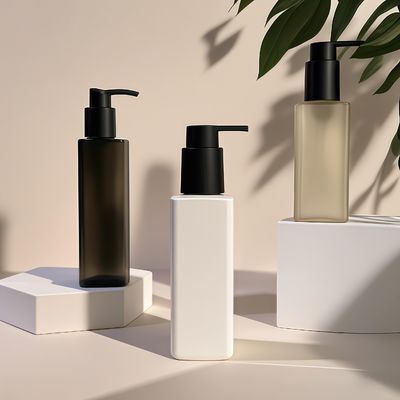 PET-Plastikflasche mit Presspumpenversiegelung für kosmetische Körperpflegeverpackungen in individuellen Farben