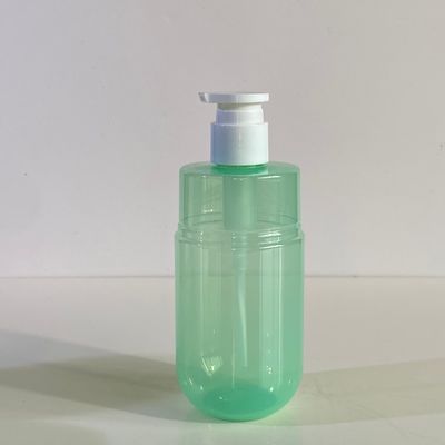 300ml Kapazität Transparente grüne PET-Pump-Spenderflasche für Kosmetik-Lotion mit individuellem Logo