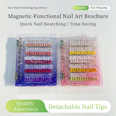 Trennbares Acrylmagnetisches Nagelkunst-Displayboard mit 120/180/240 Farben Schrägfarbbuch Kunststoffwerkzeug für Nagelgel Tipps