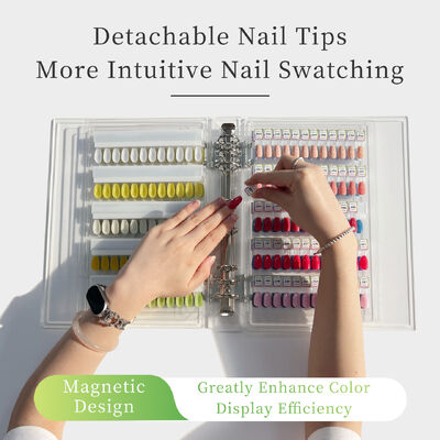Abnehmbare transparente Acrylmagnetische Nagelkunst Anzeigetafel 120/180/240 Farben Buch Kunststoffwerkzeug für Nagelspitzen Gel