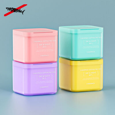 100 Sheet Skincare Cotton Pad Box 2.0 Bulk Order Plastic Jars with Removable PP Liner Food Grade for Cosmetic Brands/OEM