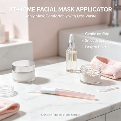 Weiche Silikon-Gesichtsmasken-Applikatorbürste, Silikongriff, Hautpflegecreme, wiederverwendbarer Kosmetikspatel, Gesichtsmaske, Mischen, Auftragen