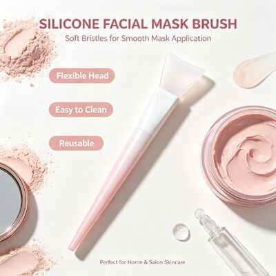 Weiche Silikon-Gesichtsmasken-Applikatorbürste, Silikongriff, Hautpflegecreme, wiederverwendbarer Kosmetikspatel, Gesichtsmaske, Mischen, Auftragen