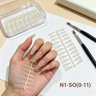 Nail Tips Clear Full Cover ABS Fake Nails Set for Finger Press on Salon Nail Extension DIY Nail Art and Bulk Supply