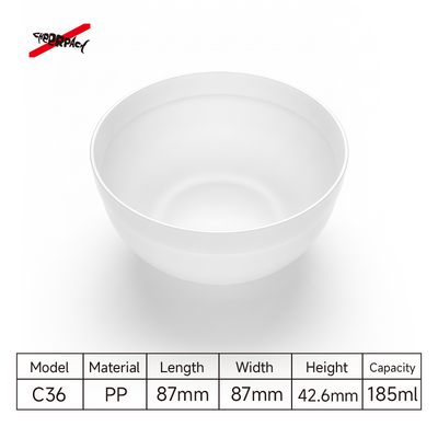 C36 Lebensmittelqualitäts-PP-Maskenmischschüle 185ml | Verwendung im Schönheitssalon | Ideal zum Mischen von Maskenpulver und schönheitspflegepaste für Schönheitssalons und Heim-DIY-Hautpflege. Stabile, rutschfeste Flachbodenkonstruktion. Jetzt im Großhandel einkaufen.