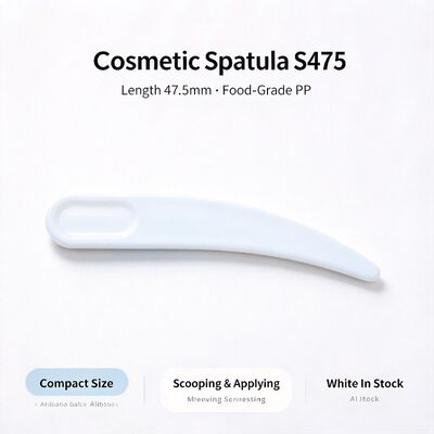 S475 47,5mm kosmetische PP-Spatel in Lebensmittelqualität | Weiß auf Lager Großhandel | Zum Entnehmen und Auftragen von Gesichtscreme, perfekt für Schönheitssalons und Zubehör für Kosmetikgläser. Großhandelsmengen verfügbar.